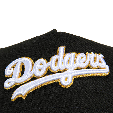 New Era 9Forty A-Frame Los Angeles Dodgers 40th Anniversary Patch Word Snapback Hat - Black, Green