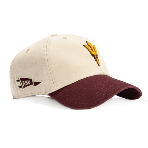 47 Brand Arizona State Sun Devils Grand Stand Adjustable Cleanup Hat - Khaki, Maroon
