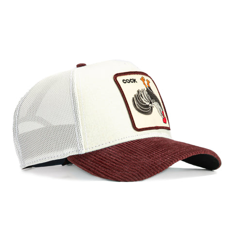 Goorin Bros Retsoor Cock Adjustable Trucker Snapback Hat - White, Red