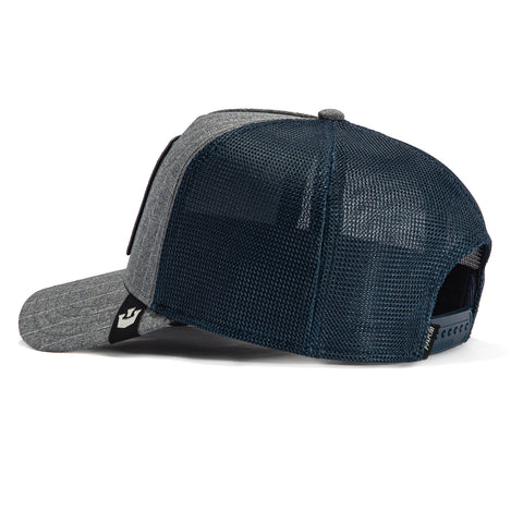 Goorin Bros Suited Champ Adjustable Trucker Snapback Hat - Graphite Pinstripe, Navy