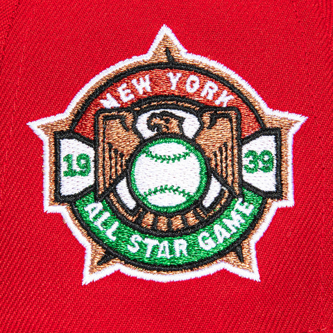 New Era 59Fifty New York Yankees 1939 All Star Game Patch Rose Hat - Red, Black