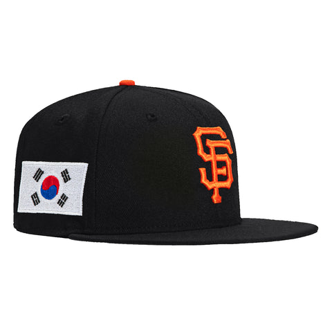 New Era 59Fifty San Francisco Giants Korea Flag Patch Hat - Black, Orange