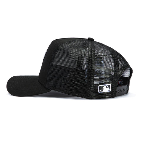 New Era 9Forty A-Frame Atlanta Braves 2025 All Star Game Patch Word Trucker Snapback Hat - Black