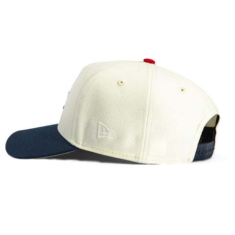 New Era 9Forty A-Frame Los Angeles Dodgers Korea Flag Patch Snapback Hat - White, Navy, Red