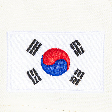 New Era 9Forty A-Frame Los Angeles Dodgers Korea Flag Patch Snapback Hat - White, Navy, Red