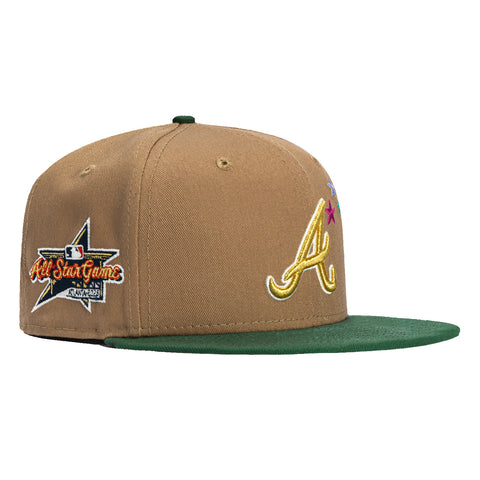 New Era 59Fifty Atlanta Braves 2025 All Star Game Patch Stars Hat - Khaki, Green