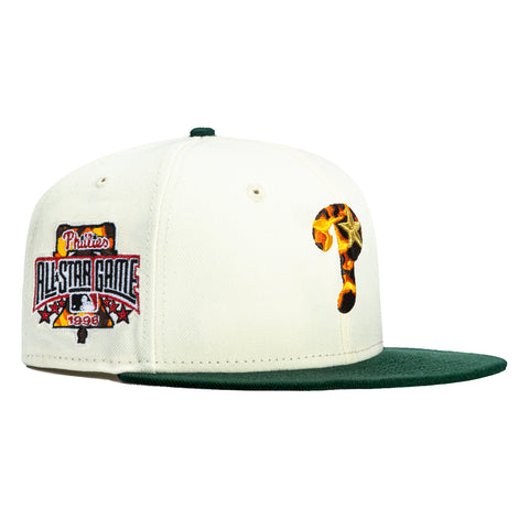 New Era 59Fifty Tortoise Shell Philadelphia Phillies 1996 All Star Game Patch Hat - White, Green