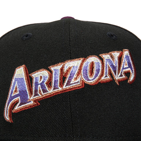 New Era 59Fifty Arizona Diamondbacks Inaugural Patch Script Hat - Black, Purple, Maroon