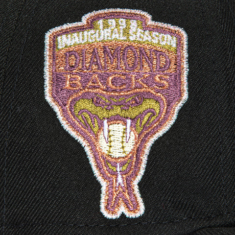New Era 59Fifty Arizona Diamondbacks Inaugural Patch Script Hat - Black, Purple, Maroon