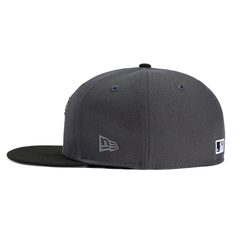 New Era 59Fifty Los Angeles Dodgers Shohei Ohtani 50/50 Patch Script Hat - Graphite, Black, Metallic Gold