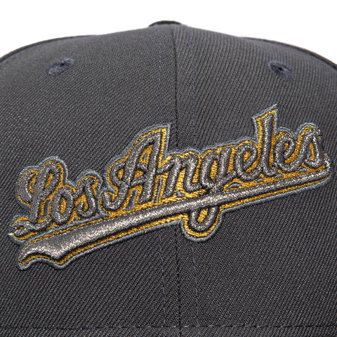 New Era 59Fifty Los Angeles Dodgers Shohei Ohtani 50/50 Patch Script Hat - Graphite, Black, Metallic Gold