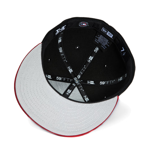 New Era 59Fifty Los Angeles Dodgers Rose Hat - Black, Cardinal, Metallic Gold