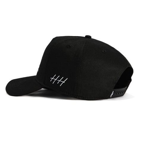 Huega House Retro Script Snapback Hat - Black