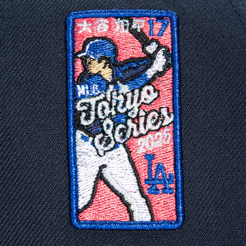 New Era 9Forty A-Frame Los Angeles Dodgers 2025 Tokyo Series Ohtani Patch Snapback Hat - Navy, White, Pink