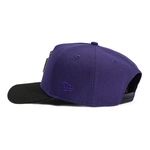 New Era 9Forty A-Frame Los Angeles Lakers Snapback LA Motion Hat - Purple, Black
