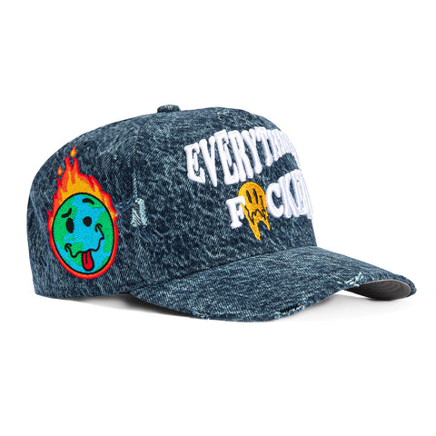 Field Grade Everything's F*cked Snapback Hat - Denim Blue