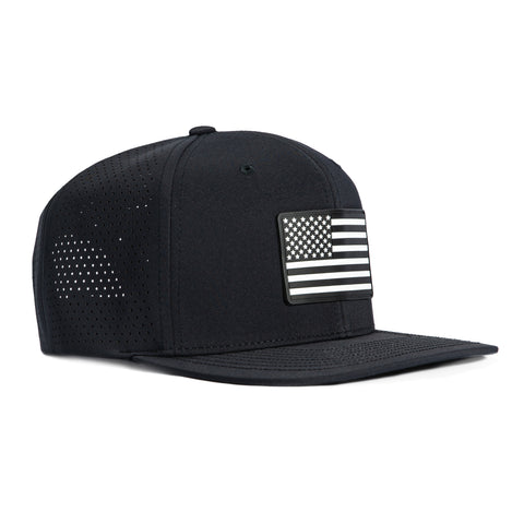 Branded Bills Old Glory Elite Snapback Hat - Black, Black