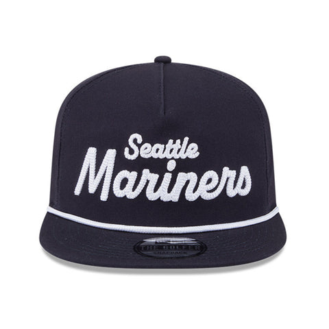 New Era Golfer Team Chain Stitch Seattle Mariners Logo Patch Snapback Hat - Navy